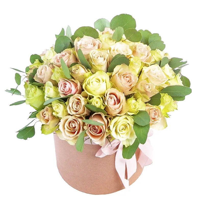 Композиция из 51 розы нежный микс